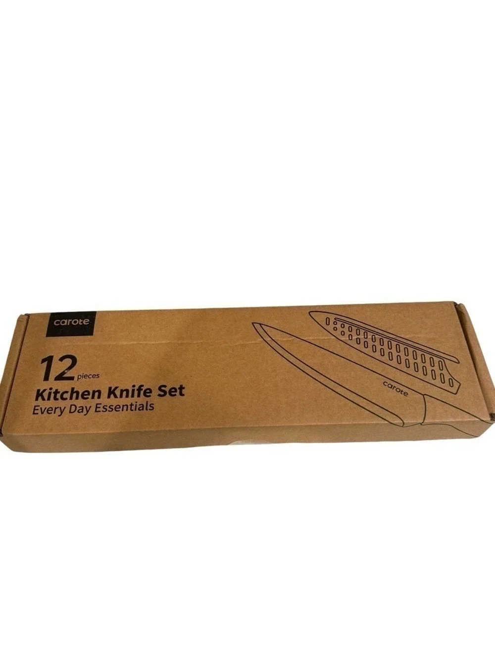 Carote Knife Set 12 Piece Neutral Colors Stainless Steel Ceramic Coating Knives